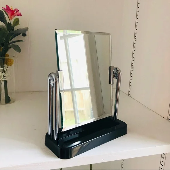 MCM Black and Silver Decorative Mirror RARE - Picture 3 of 9